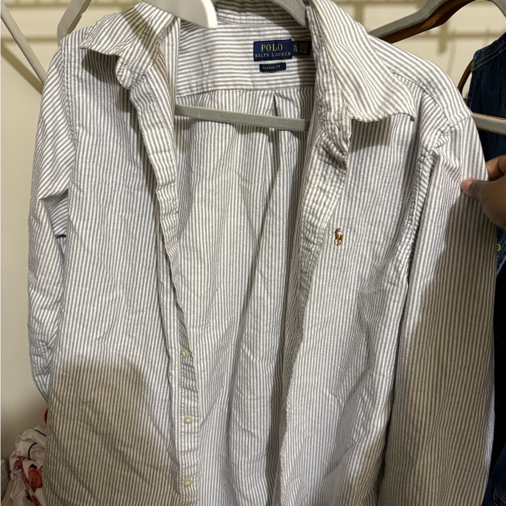 Polo by Ralph Lauren women’s Striped White Oxford Shirt